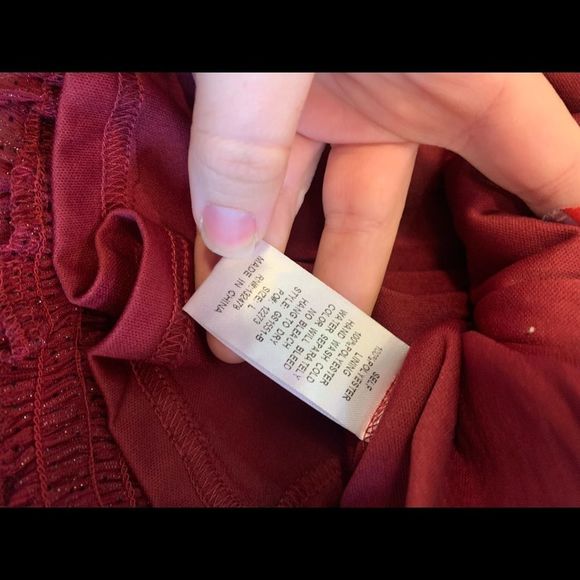 [glam] Metallic Maroon Polka Dot Skirt - Size Large NWT - Picture 6 of 7